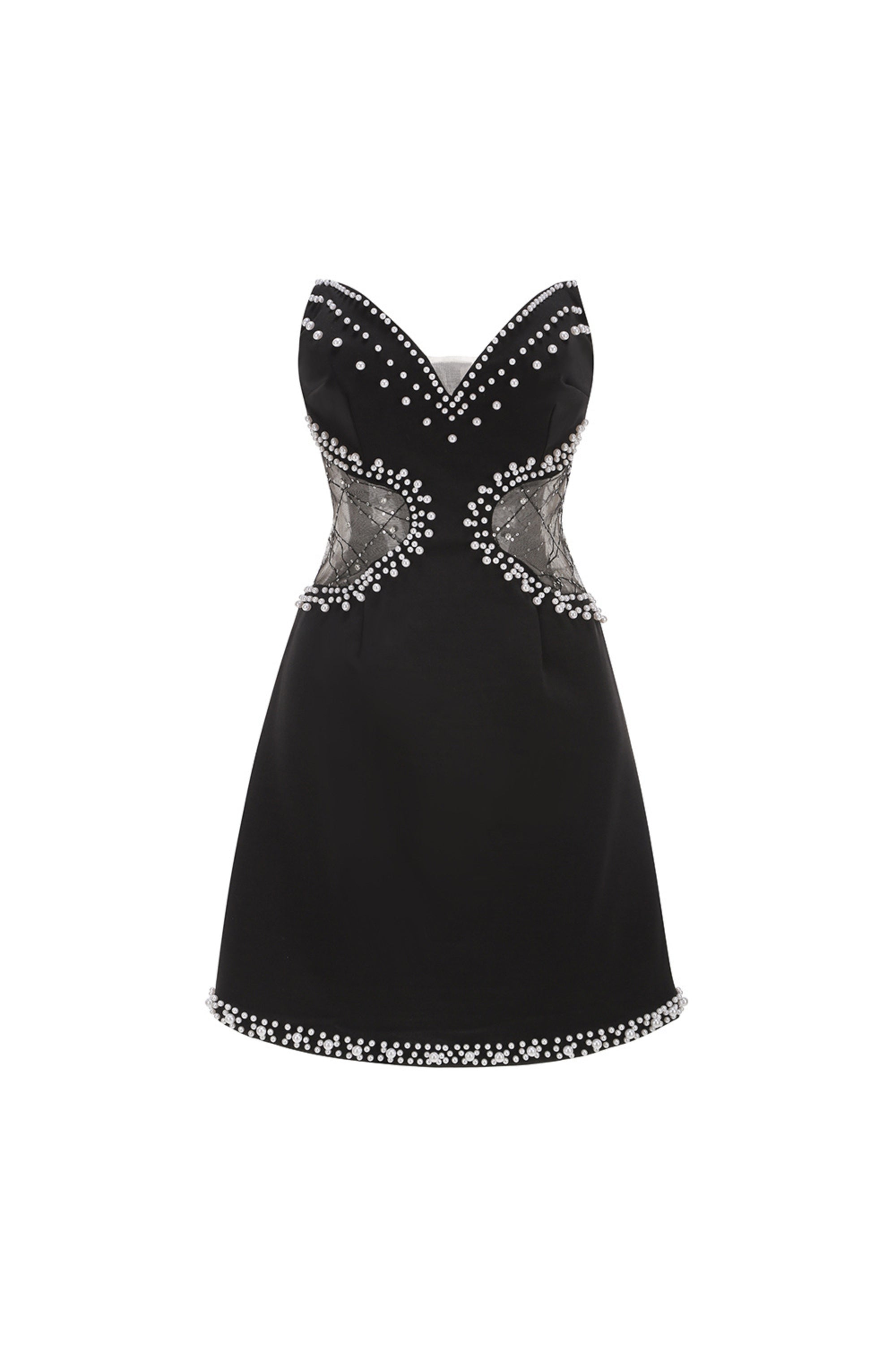 Flowering Girl Women Embellished Mini Dress In Black