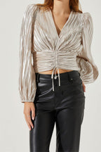 Flowering Girl Women Braydon Pleated Ruched Top