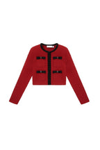 Flowering Girl Women Red Knit Cardigan