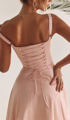 Flowering Girl Women Baby Pink Bustier Sundress