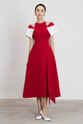 Flowering Girl Women Tiffany Two-Tone Slit Midi Dress