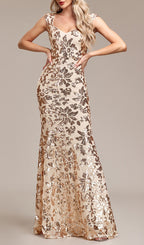 Flowering Girl Women Arzilla Sequin Gown In Gold