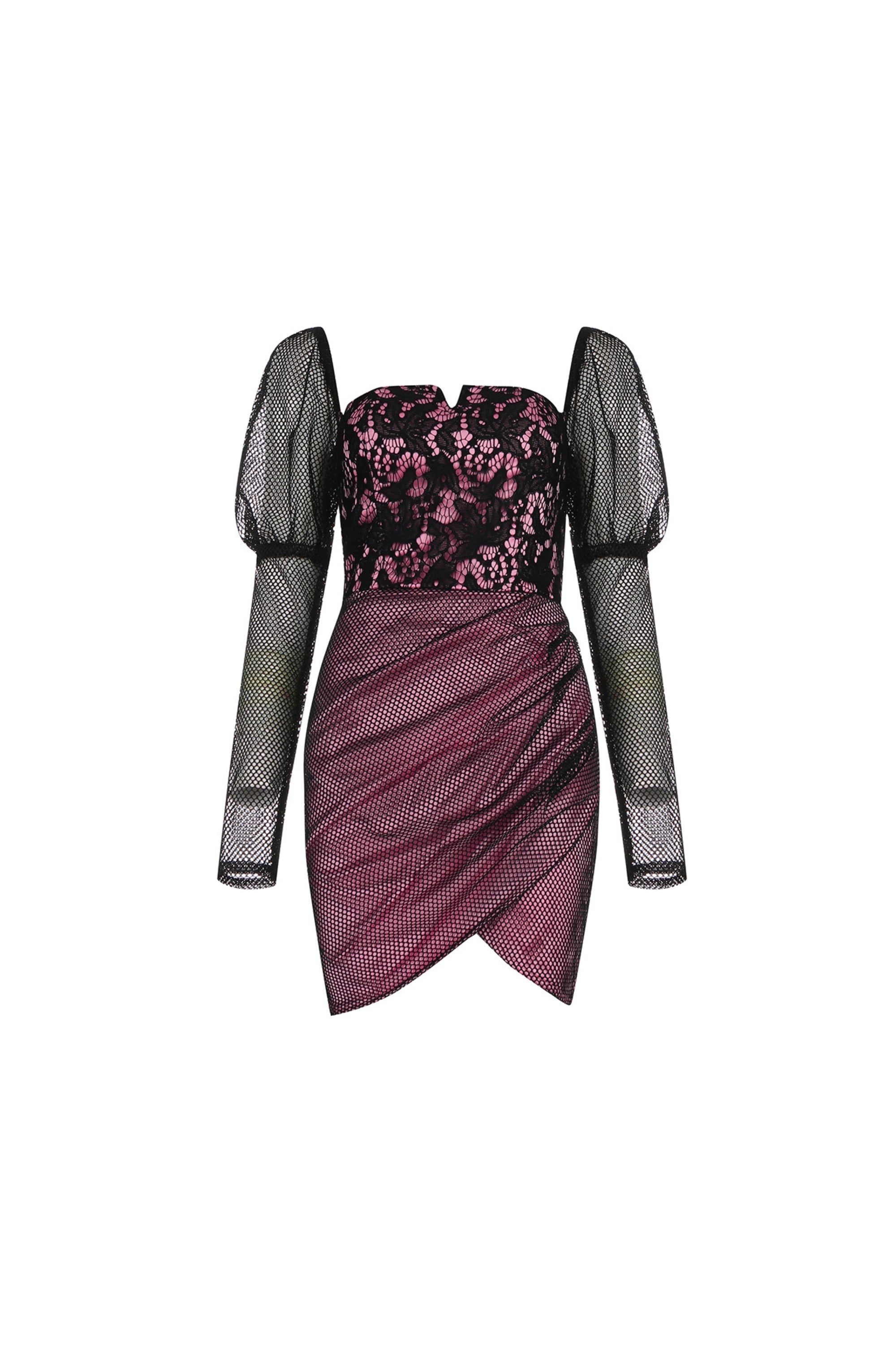 Flowering Girl Women Embellished mesh mini dress in purple