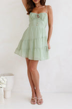 Flowering Girl Women Strappy Mini Dress In Green