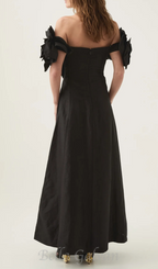 Flowering Girl Women Etta flower strapless midi dress in black