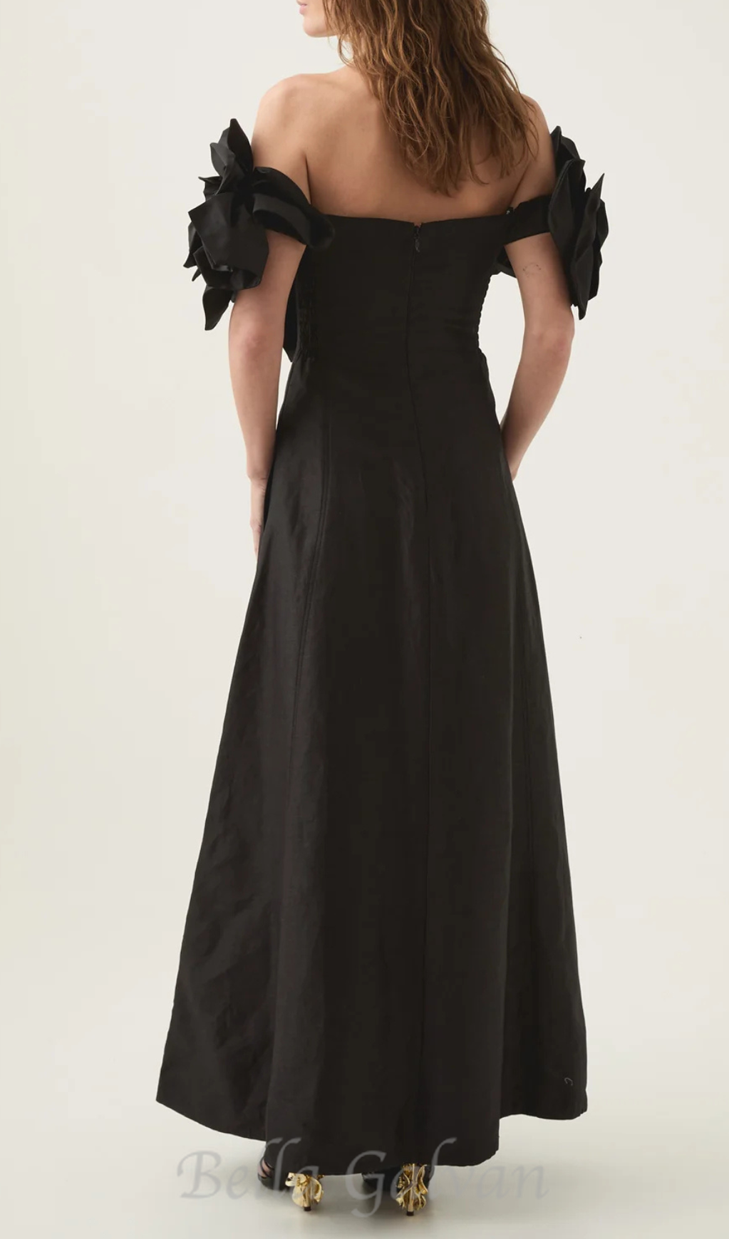 Flowering Girl Women Etta flower strapless midi dress in black