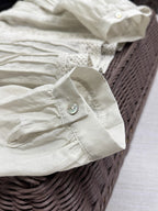 Claire Loose Auricular Puff Sleeve Embroidered Blouse