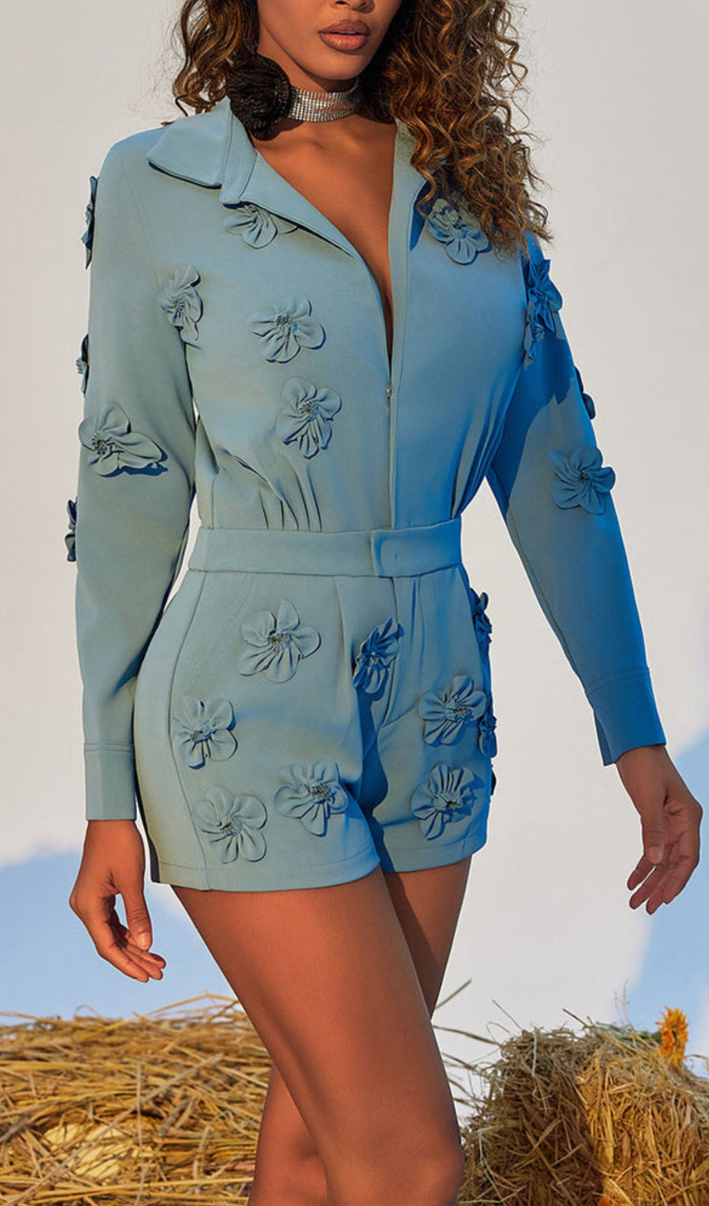 Flowering Girl Women Floral Embellished Romper