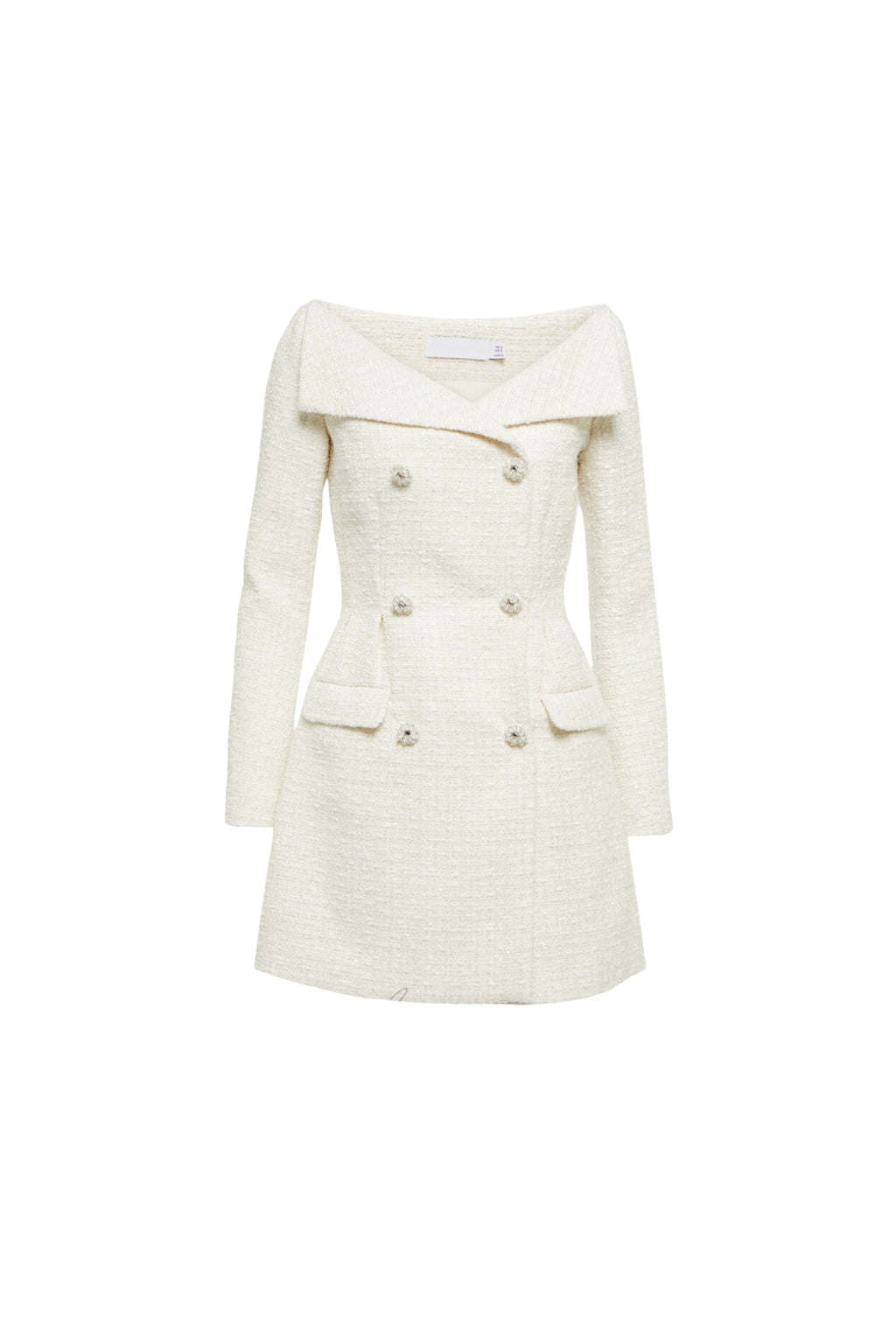Flowering Girl Women Stephanie White Boucle Blazer Mini Dress