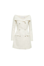Flowering Girl Women Stephanie White Boucle Blazer Mini Dress