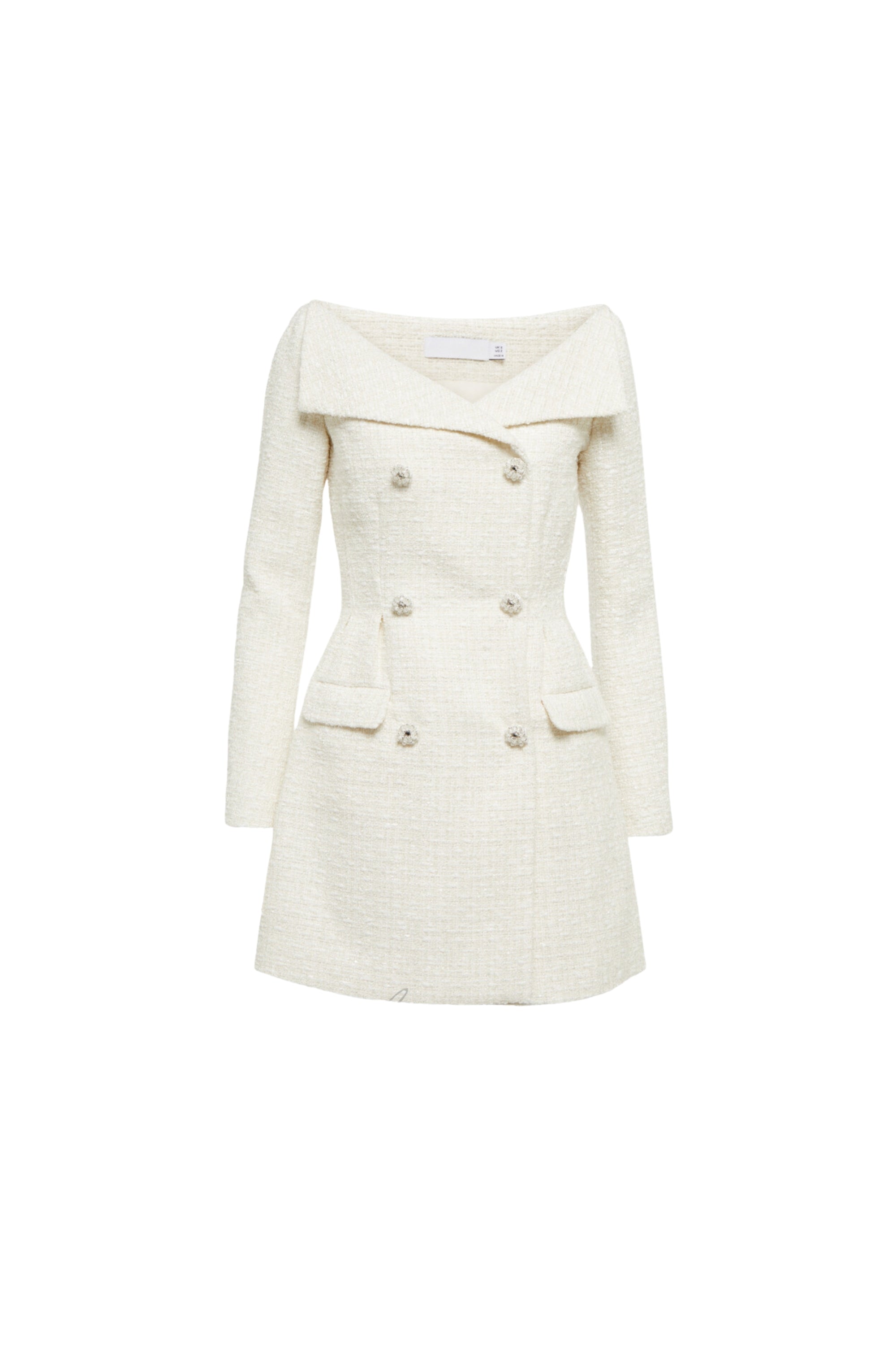 Flowering Girl Women Stephanie White Boucle Blazer Mini Dress
