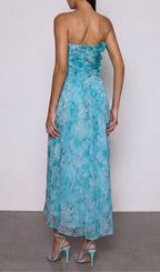 Rexion Strapless Flower Maxi Dress