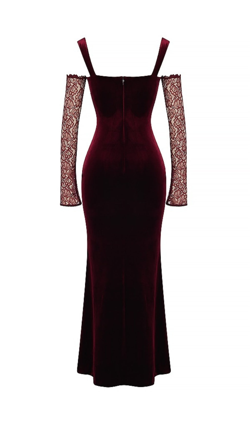 Flowering Girl Women Black Cherry Velvet Maxi Dress