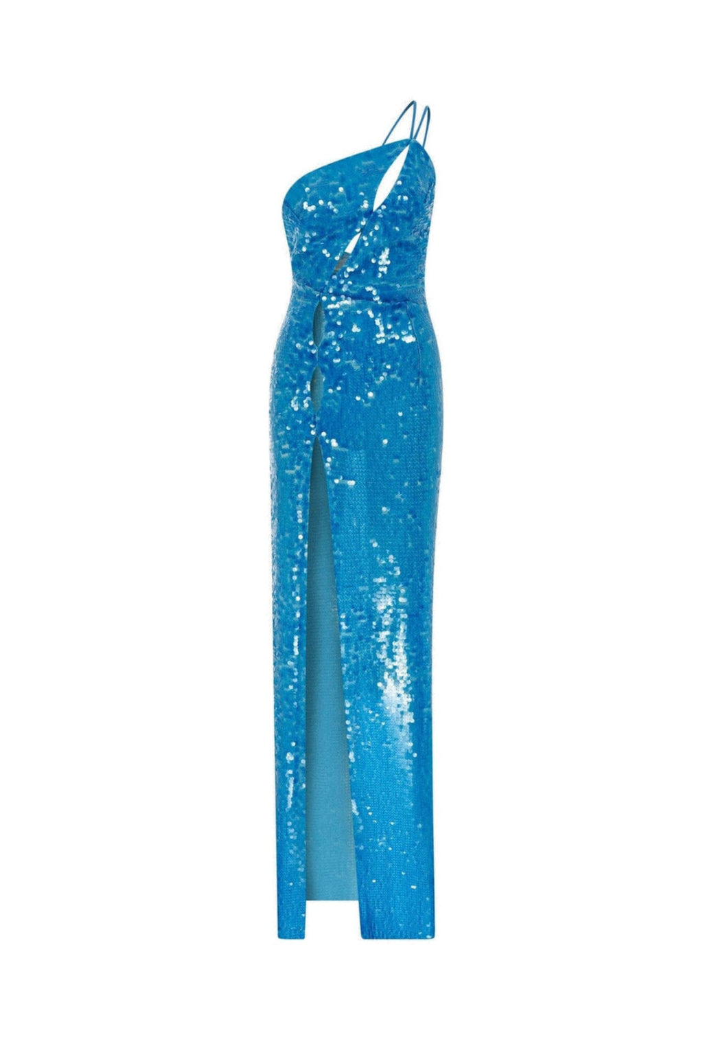 Flowering Girl Women One Shoulder Sequin Maxi Dress