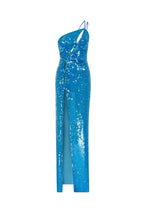 Flowering Girl Women One Shoulder Sequin Maxi Dress