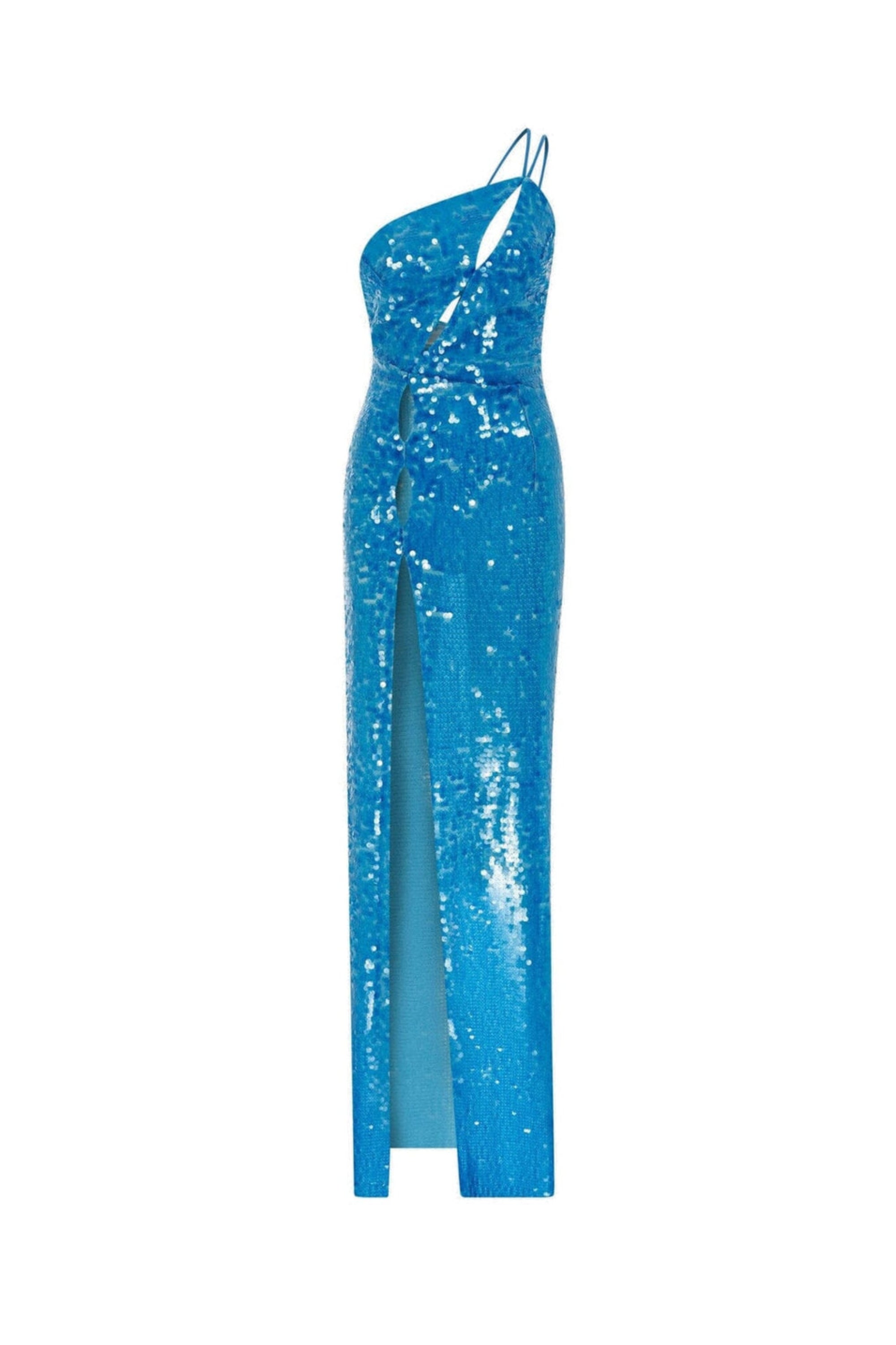 Flowering Girl Women One Shoulder Sequin Maxi Dress