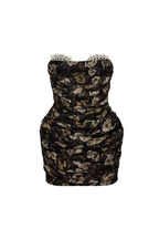 georgia Retro floral tube top mini dress