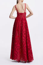 Flowering Girl Women Cutout Out Backless Maxi Dresses In Red