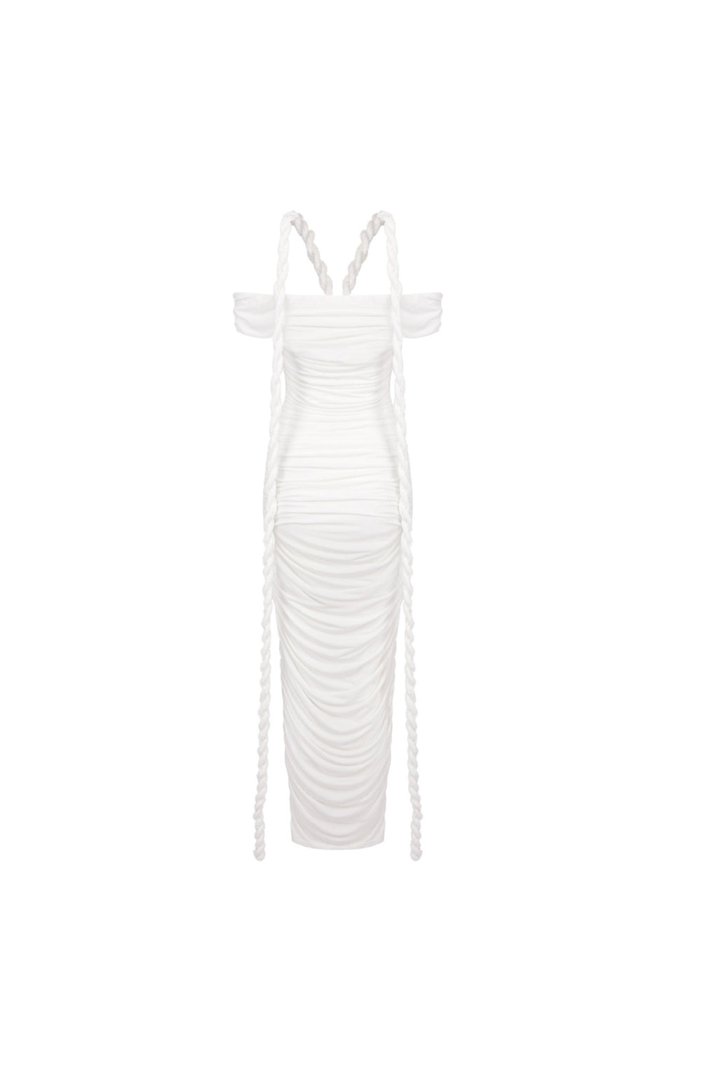Flowering Girl Women Bandage Off Shoulder Maxi Dress In White