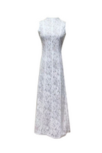 Flowering Girl Women tina Embroidered lace sleeveless maxi dress in white