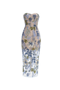 Flowering Girl Women Dahlia Baby Blue Multi Maxi Dress