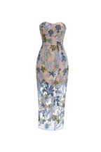 Flowering Girl Women Dahlia Baby Blue Multi Maxi Dress
