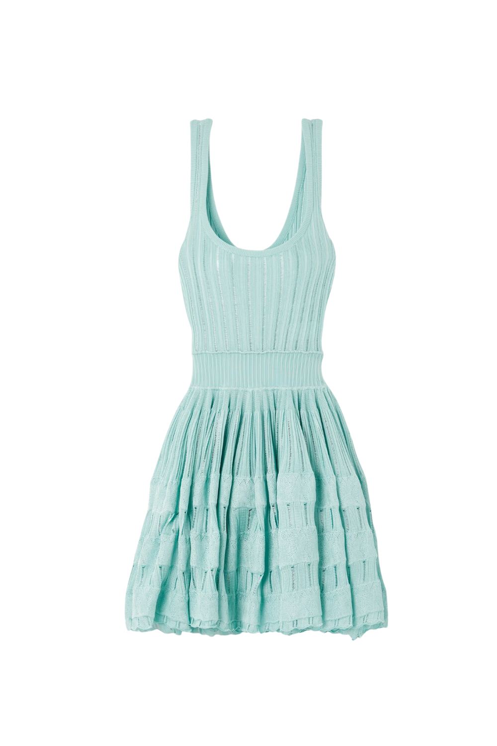 Flowering Girl Women Archetypes ribbed pointelle-knit mini dress in green