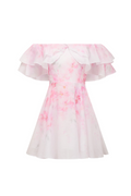 Ellie floral print Ruffle Mini dress in pink