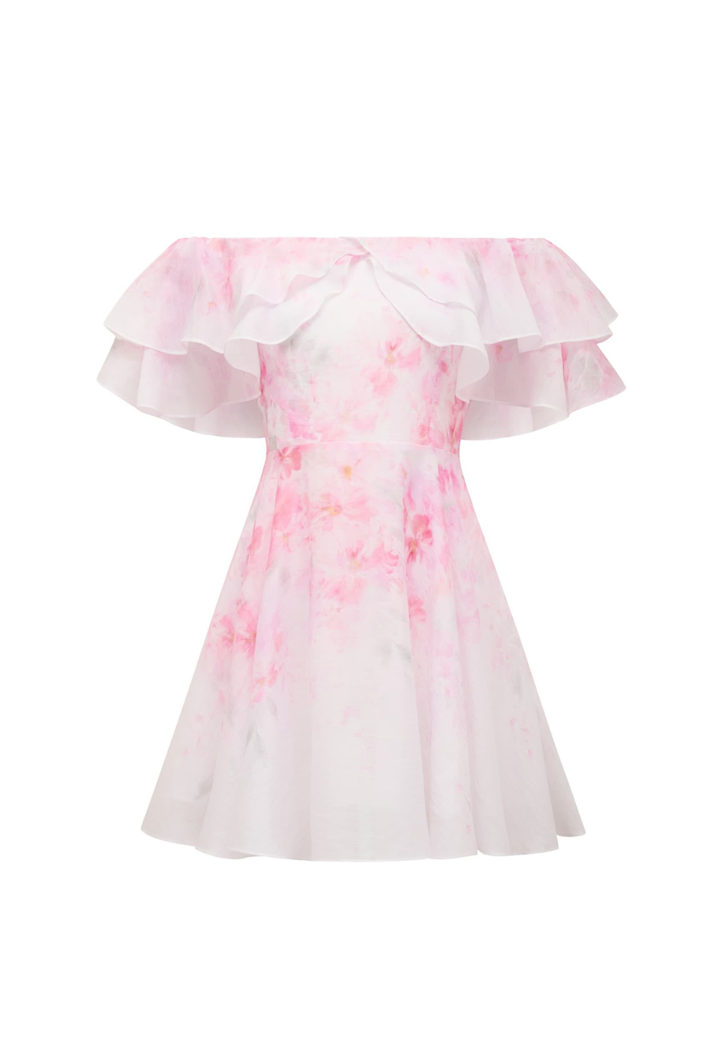 Ellie floral print Ruffle Mini dress in pink