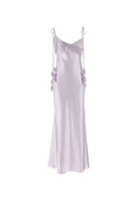 Flowering Girl Women Bahari Floral Ribbon Satin Maxi Dress in purple