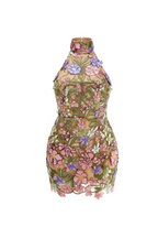 Flowering Girl Women ursula floral print Halter Neck Mini Dress