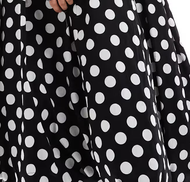 Flowering Girl Women strap midi dress in mono polka dot