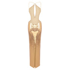Flowering Girl Women sequin hollow bodycon maxi dress in gold