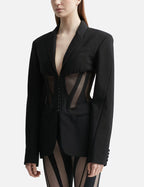 Flowering Girl Women v-neck Corset Jacket in black