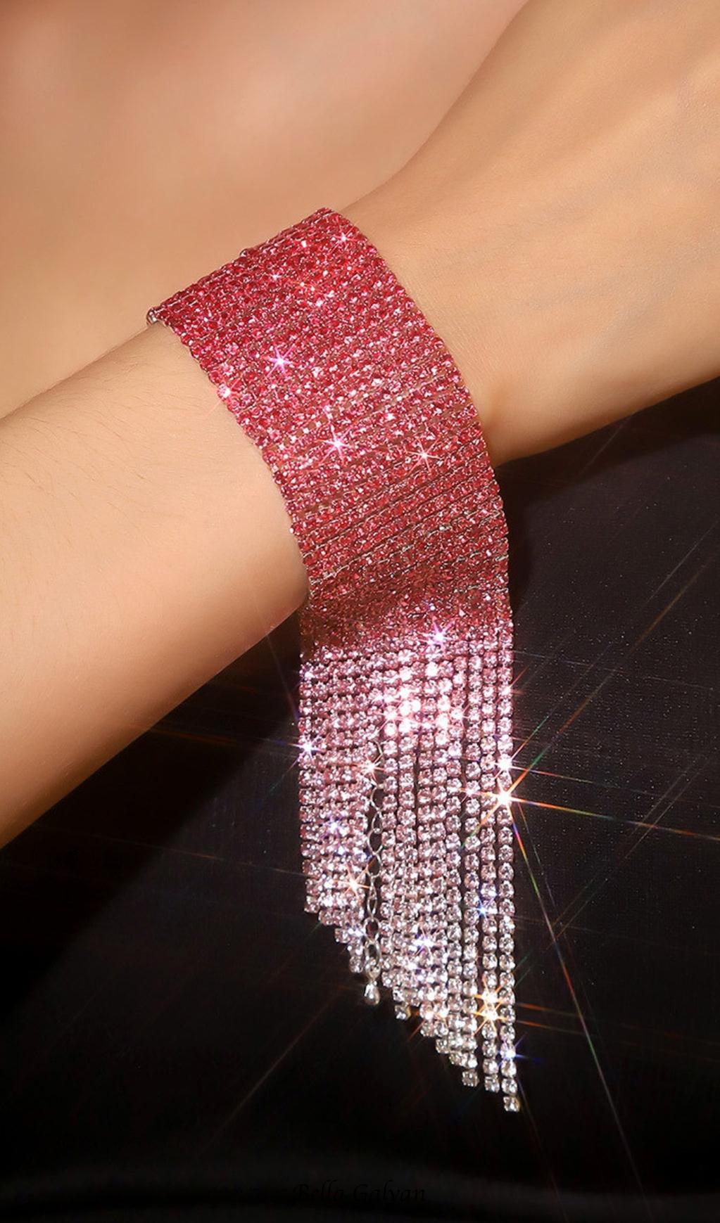 Flowering Girl Women Danna Pink Rhinestone Bracelet