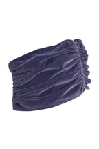 purple Asymmetrical cropped top velvet skirt two-piece set