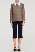 Setlla Houndstooth Suit Jacket In Brown