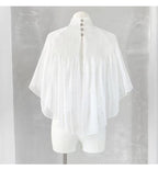 White Lace Cami Top + Sheer Chiffon Capelet Set