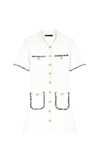 BUTTON FRONT CONTRAST TRIM DRESS