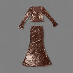Flowering Girl Women Aubelin Sequin Two Piece Set - Brown