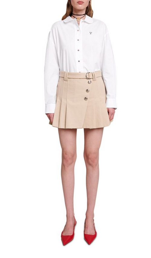 Flowering Girl Women BEIGE PLEATED MINI SKIRT