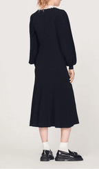 LONG SLEEVE KNITTED MIDI DRESS