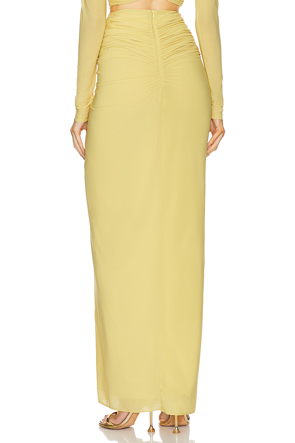 Flowering Girl Women cut out bodycon bandage maxi dress in yellow