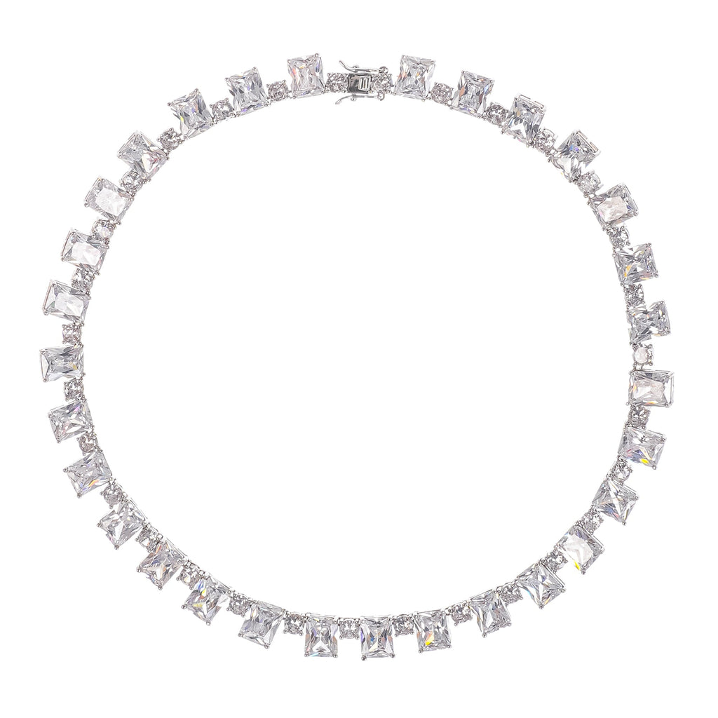 Mathilde Silver Tone Crystal Embellished Necklace
