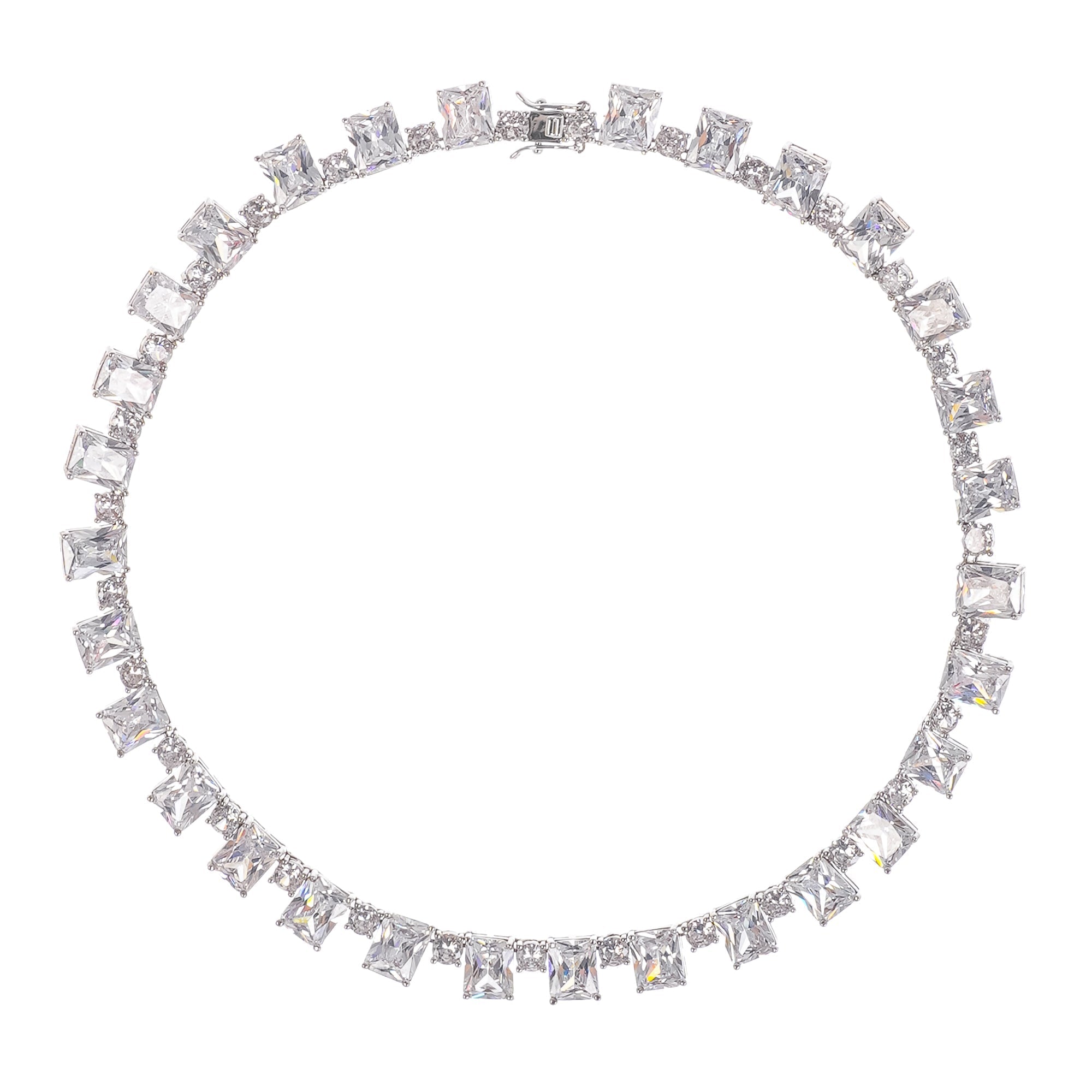 Mathilde Silver Tone Crystal Embellished Necklace