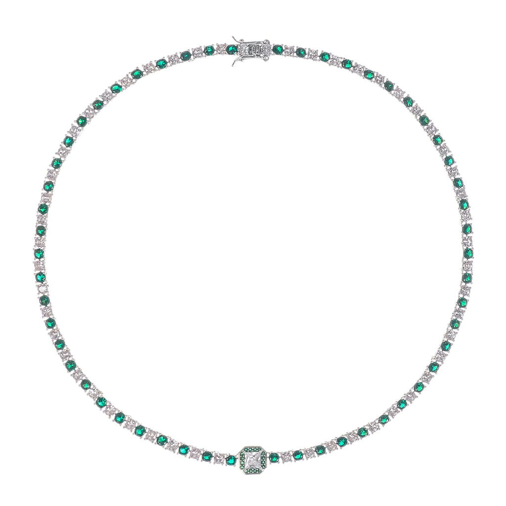 Héloïse Green Crystal Embellished Necklace