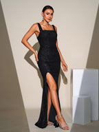 Elegant Sleeveless High Split Prom Dress
