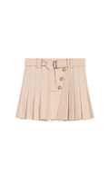 BEIGE PLEATED MINI SKIRT