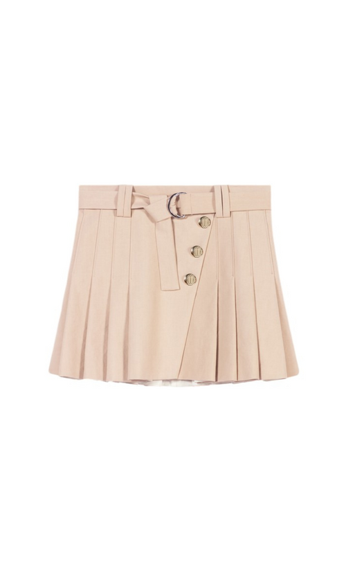 Flowering Girl Women BEIGE PLEATED MINI SKIRT
