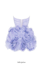 georgia Appliquéd organza lavender mini dress